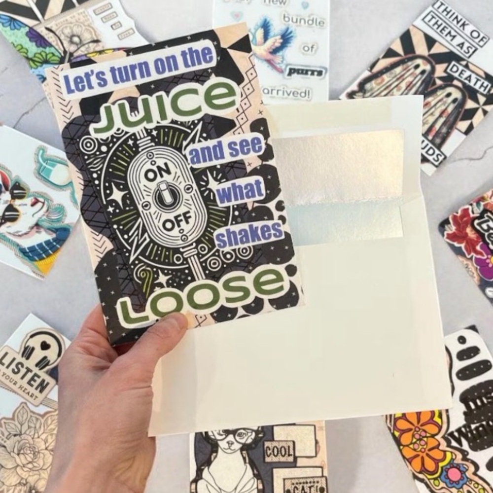 Beetlejuice Inspired Greeting Card - Spooky Chic, Gothic Whimsical Design
